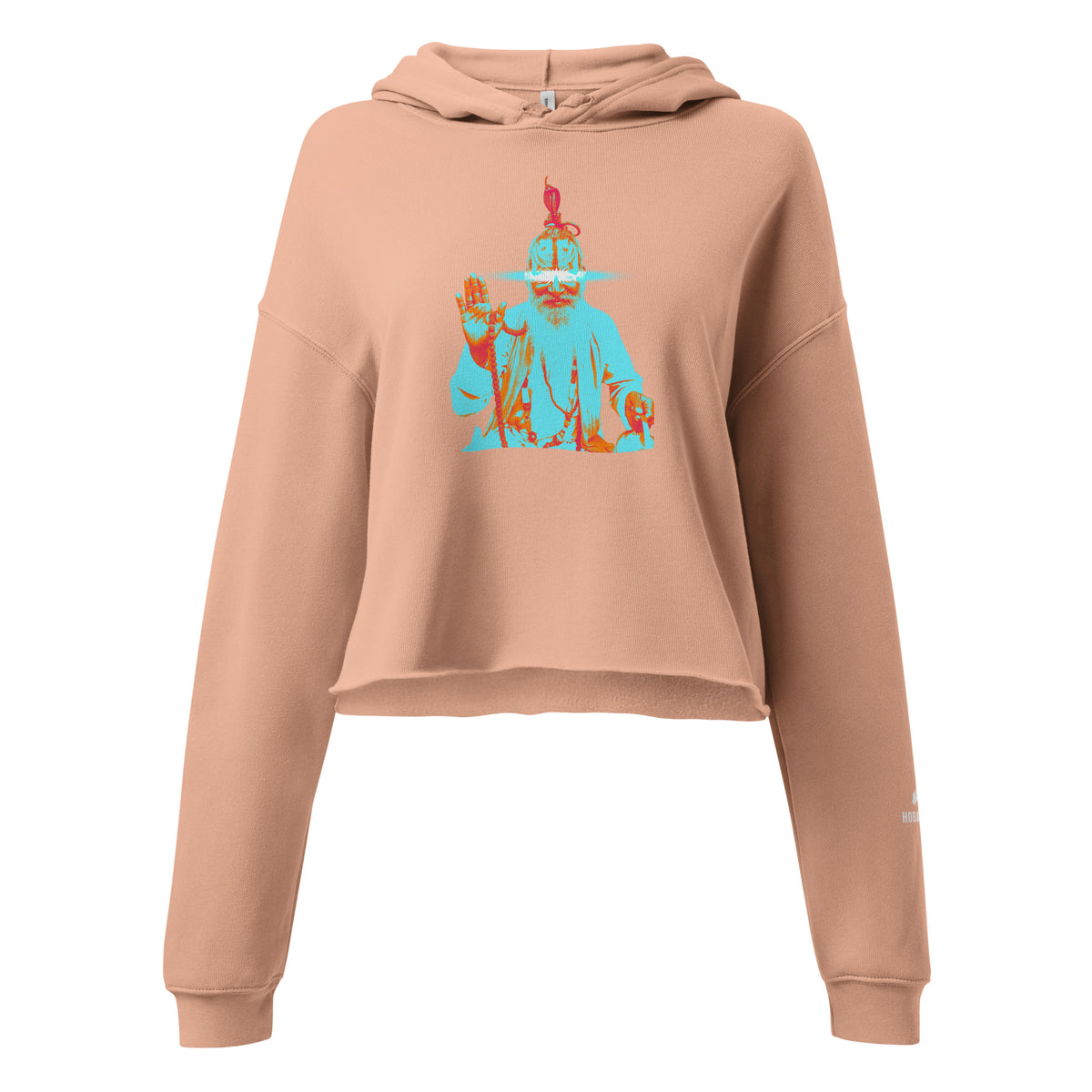 V-guru crop hoodie_peach_HOBAMANN