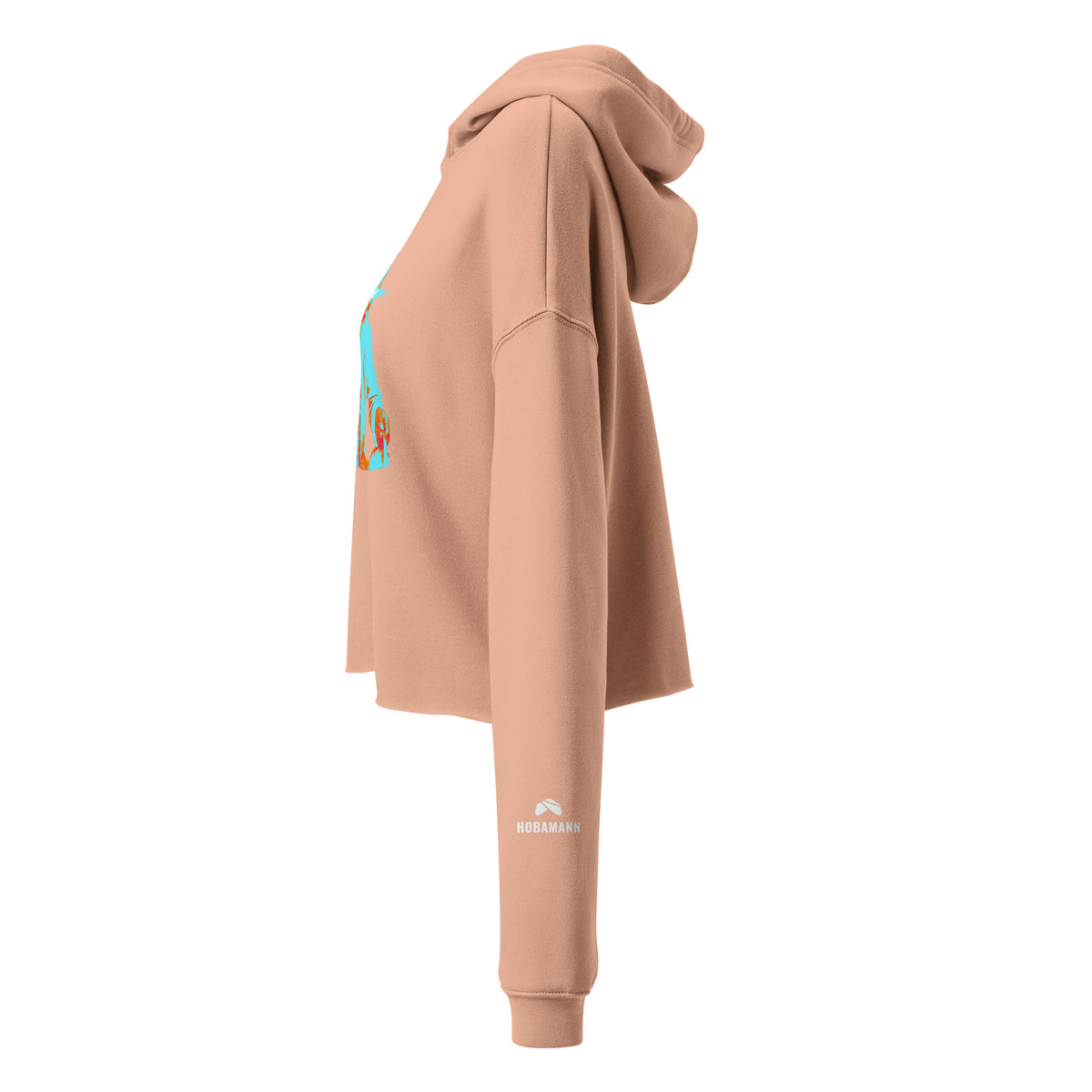 V-guru crop hoodie_peach_HOBAMANN